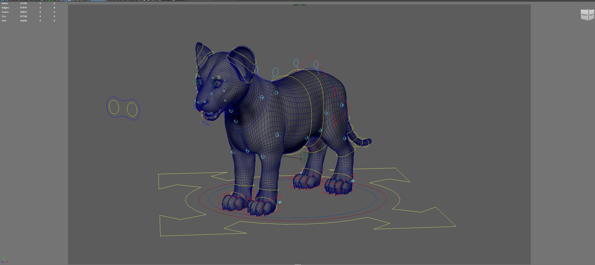 Lion Cub Rig UNREAL Project Plus Maya Base Rig Model - TurboSquid 2341957