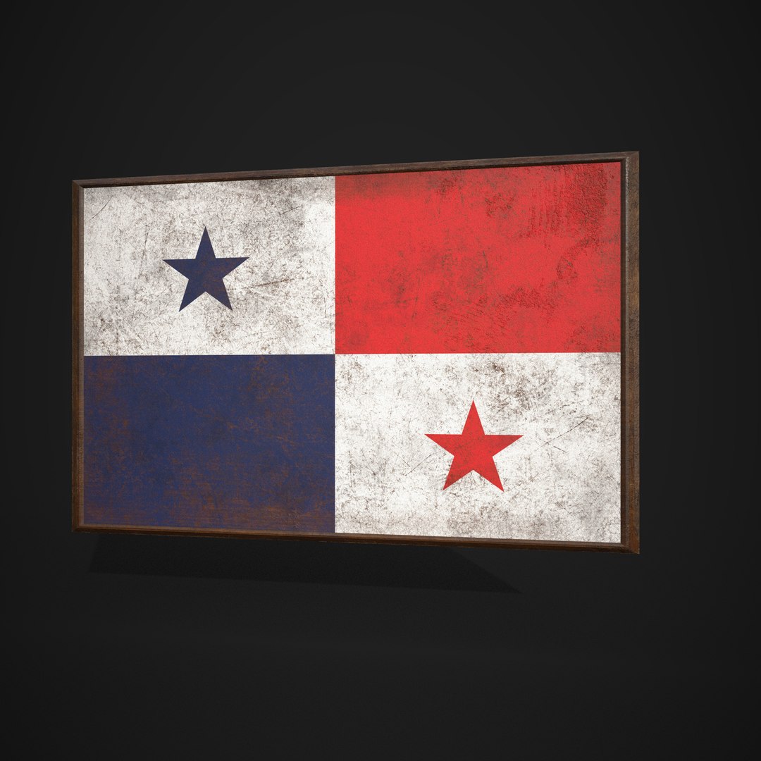 3D Old Picture Frame With Panama Flag - Game Ready PBR Low-poly 3D ...