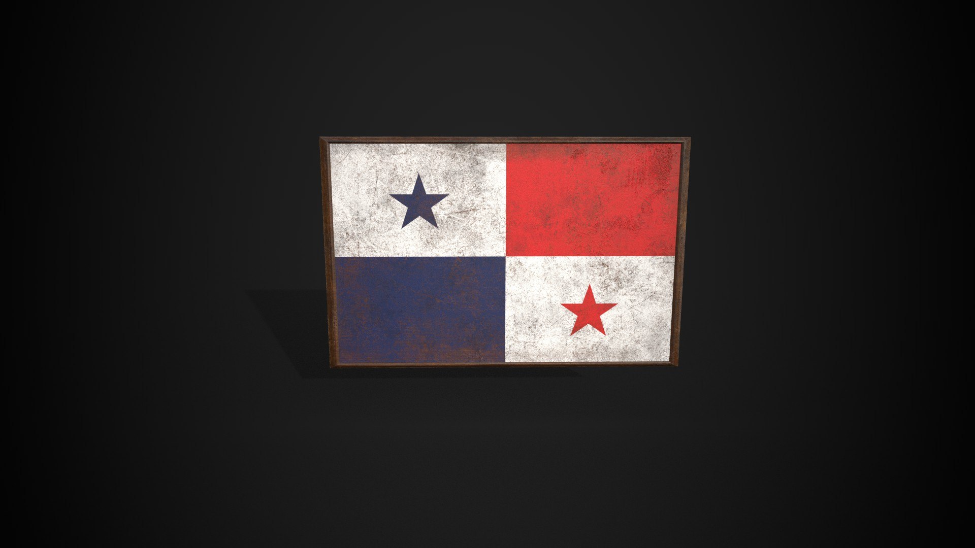3D Old Picture Frame With Panama Flag - Game Ready PBR Low-poly 3D ...