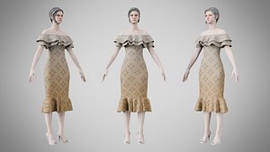 3D Dress 17 Grullo With Design model