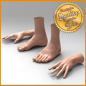 Human Male Feet Hand [Combo Pack]