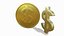 moeda de dólar de ouro e sinal