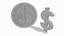 moeda de dólar de ouro e sinal