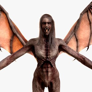 Winged Vampire Girl 3D model