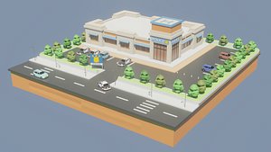 police station car 3D model