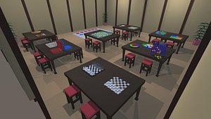 3D backgammon chess domino model