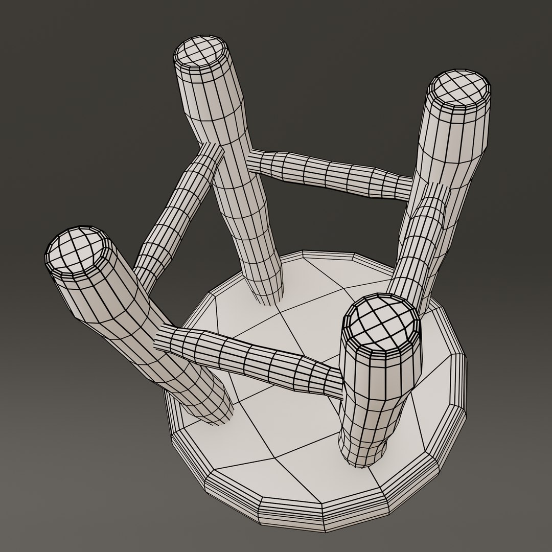 3D Wooden stool - TurboSquid 1851932
