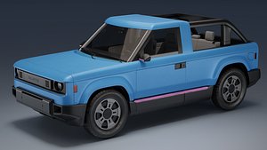 3D Slate Truck Open Air Kit Blue Wanderer 2027 3D Model model