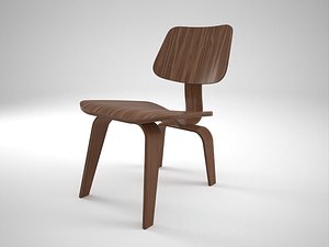 3D LCW Plywood Chair Vitra Eames style Realistic 3D Model