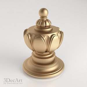 3d model decorative finial knob