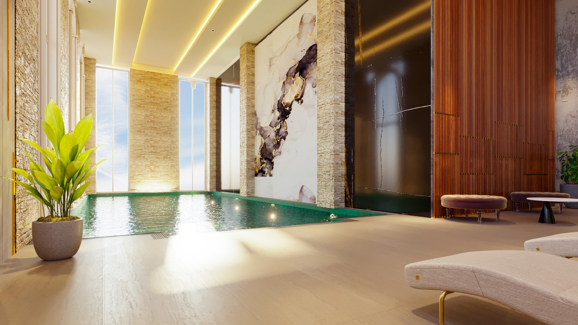 3D INDOOR SWIMMING POOL INTERIOR - TurboSquid 2010902
