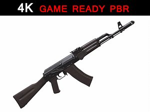 ak-74 100 assault rifle 3d model