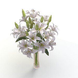 lily flower vase 3d model