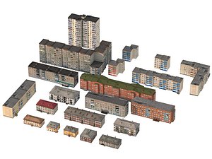 Eastern European Residential Apartment Buildings 3D Pack