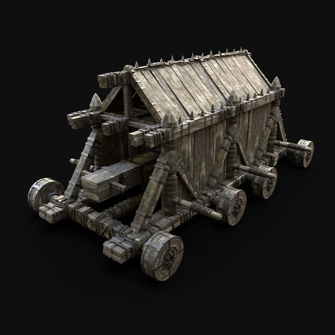 BATTERING RAM MEDIEVAL WAR MACHINE SIEGE ENGINE BATTLE TANK 3D Model ...