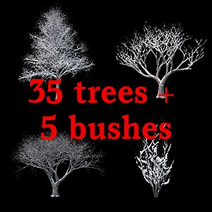 winter tree bush 3D model
