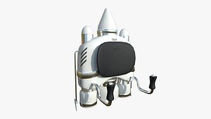 Jetpack E05 White Aluminum - SciFi Character Design