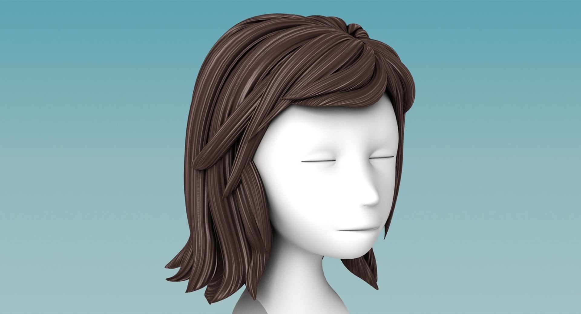 3d Model Head Stylized Hair