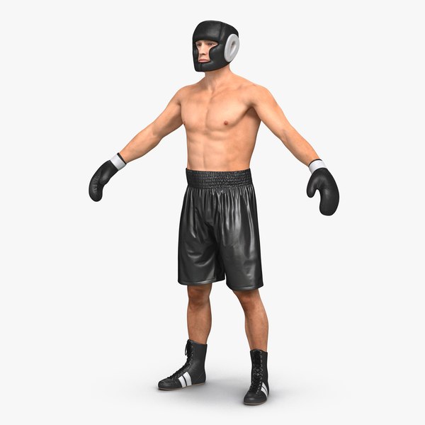 3d adult boxer man