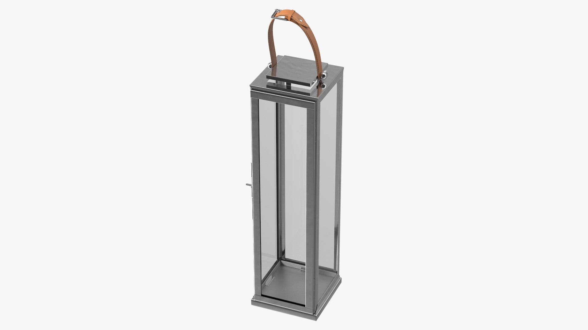 Large Aluminium and Glass Lantern with Handle 3D model preview