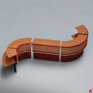 3d counter desk model
