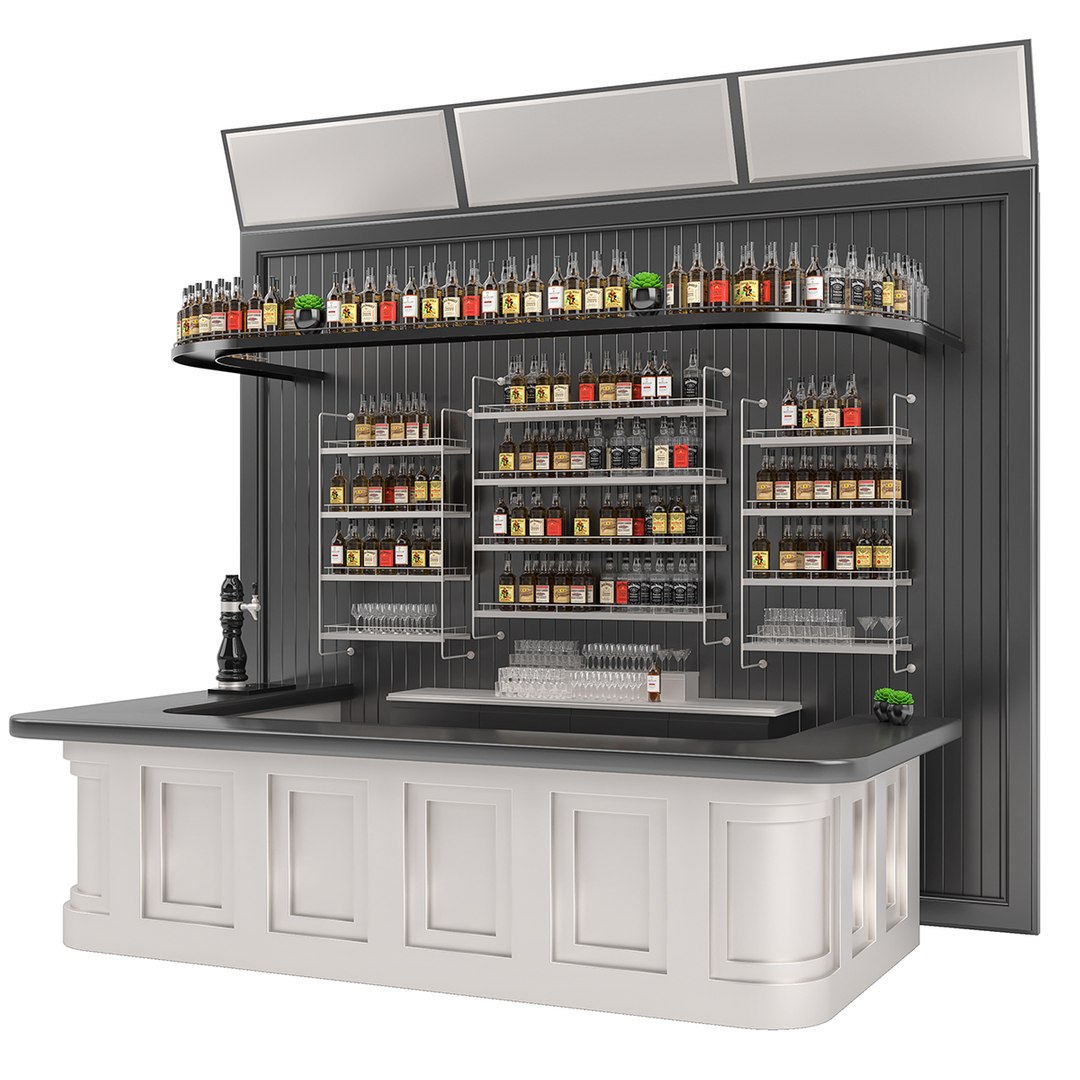 Restaurant Bar Set 01 3D - TurboSquid 1603015