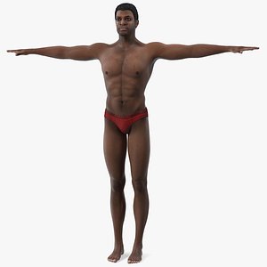 3D african american man rigged