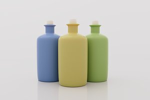 colorful ceramic bottles 3D model
