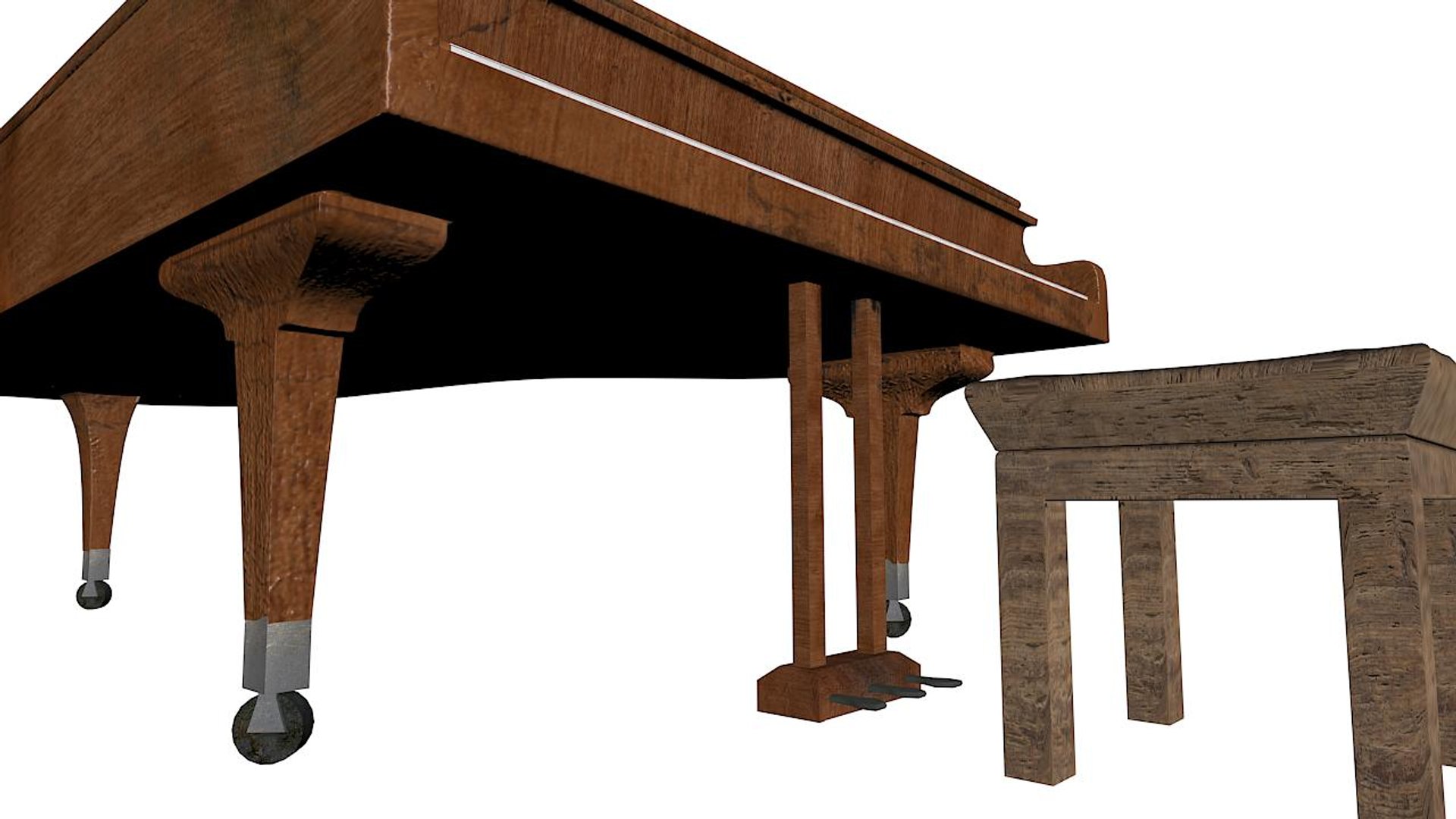 Old Gran Piano 3D Model - TurboSquid 1871710