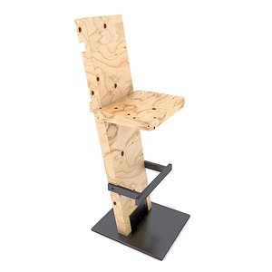 3D barstool photoreal model