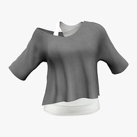Tank Top With Off Shoulder Batwing Top