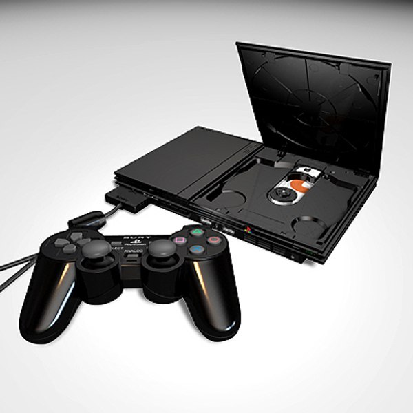 modelo 3d Sony Playstation 2 Console (Slimline) y Joypad - TurboSquid 283535