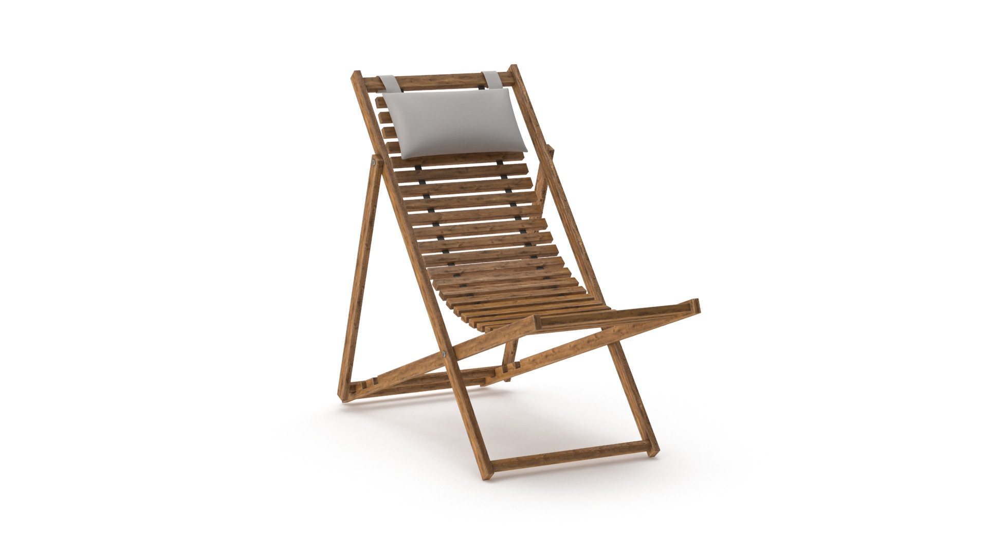 3D Wood Dark Beach Chair with Pillow - TurboSquid 1818063