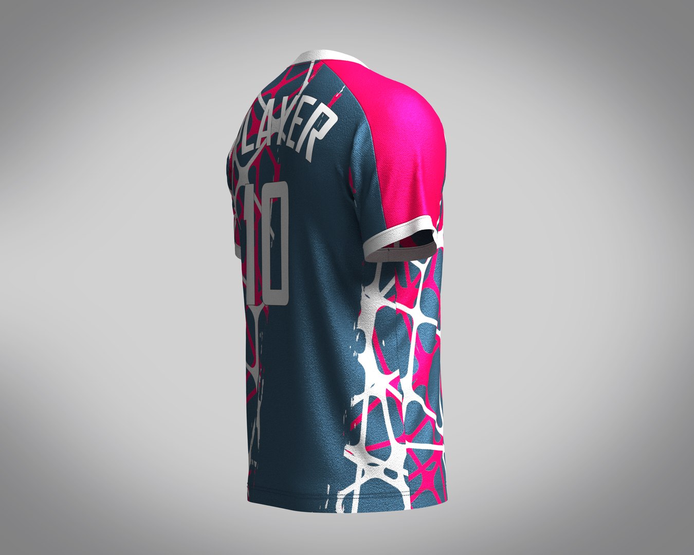 Mens Soccer Blue and Red Magenta Jersey Player-10 3D model