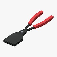 Straight Wide Jaw Sheet Metal Seaming Pliers with Red Grips
