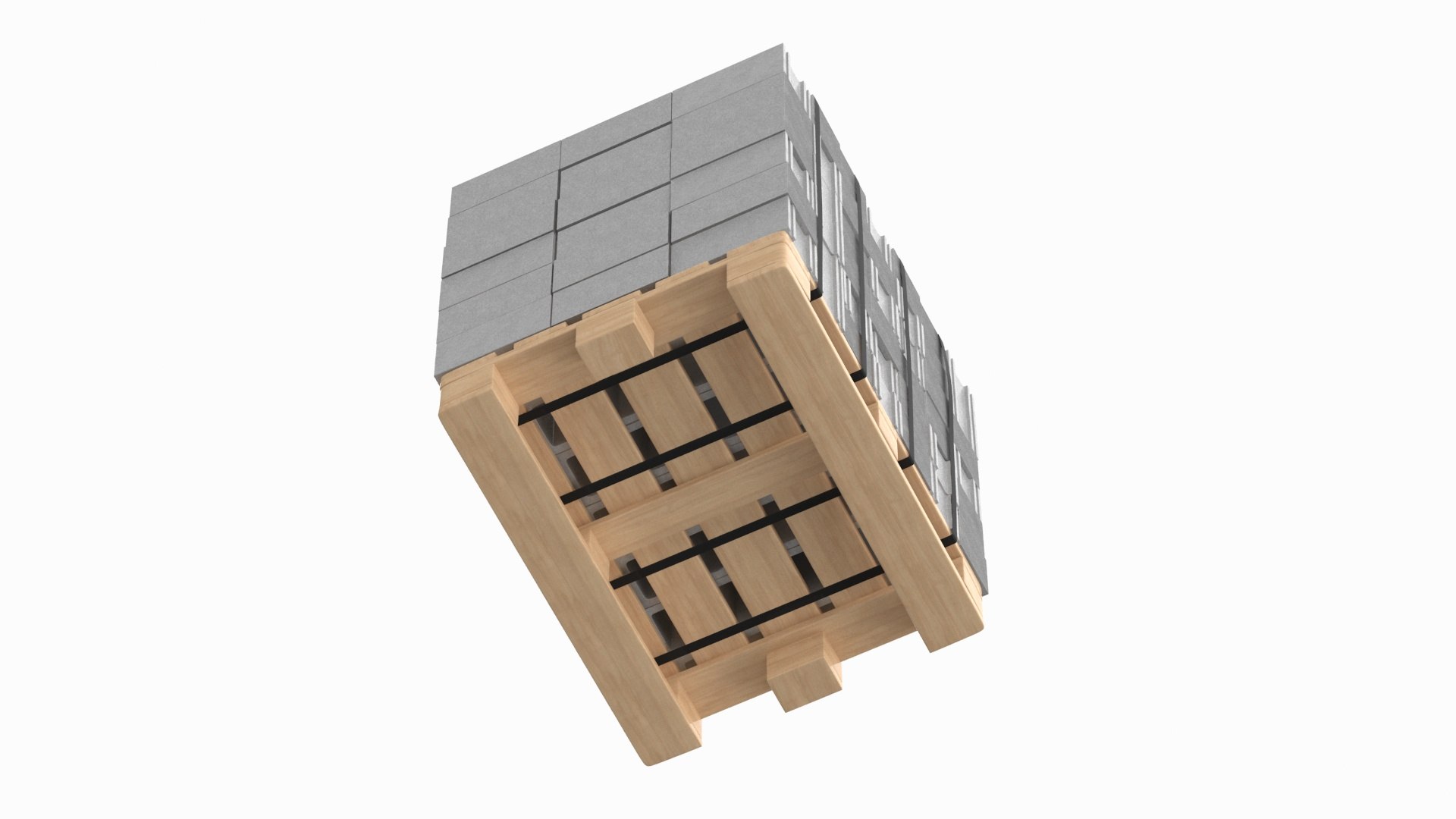 3D Cinder Blocks On Wooden Pallet Model - TurboSquid 2307997