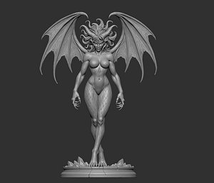 3d sculpture demone woman model