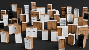 Modern Kitchen Cabinets 3D Model Pack