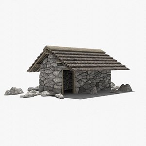 house primitive stone 3D model