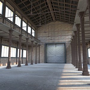 Old Warehouse with Pillars