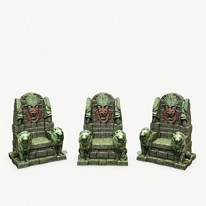 3D model Lion Stone Throne