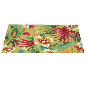 Amberjack Painted Hand-Woven Fern Red Indoor Outdoor Area Rug