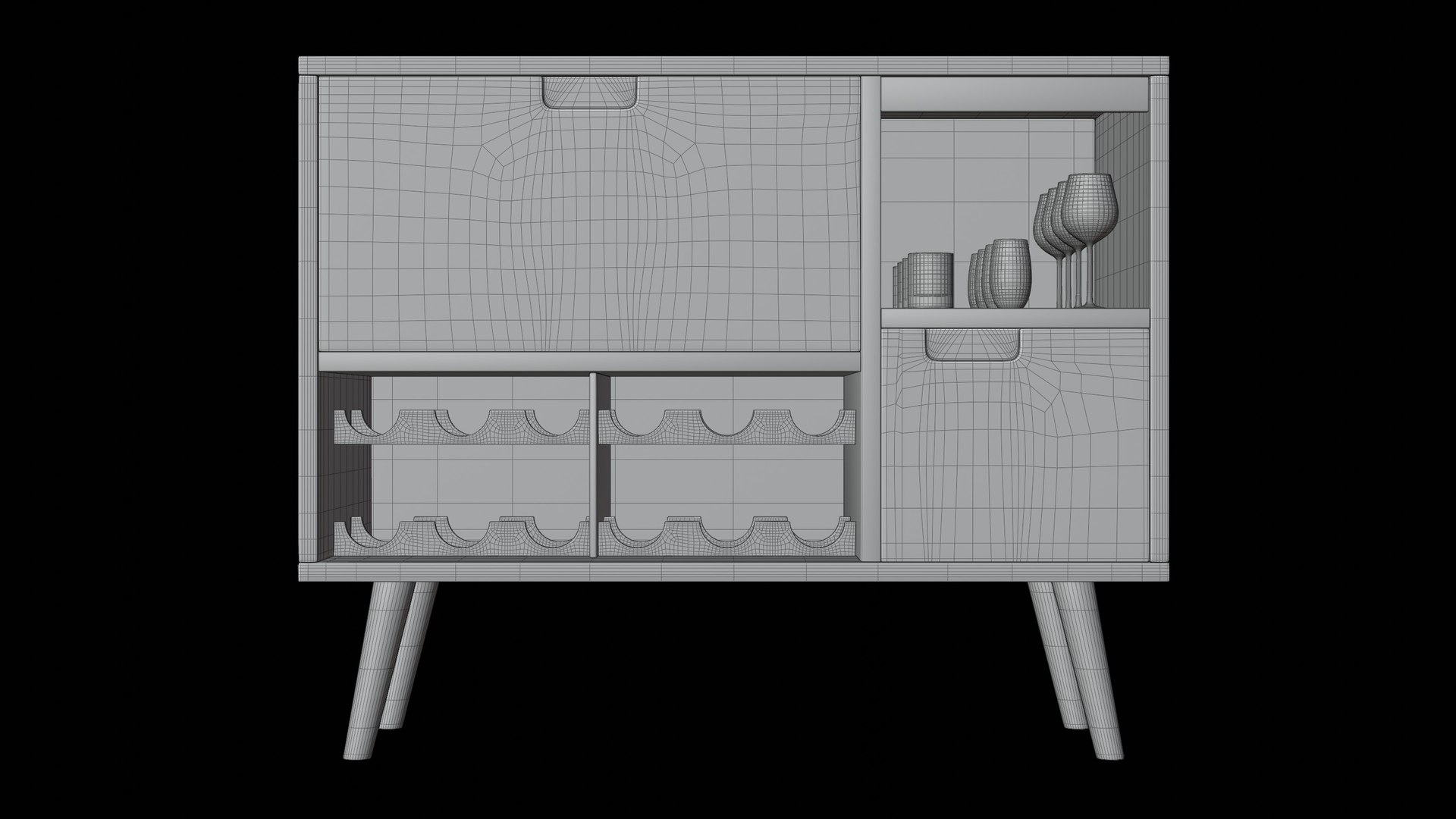 3D Modern Bar Cabinet Model - TurboSquid 1769603