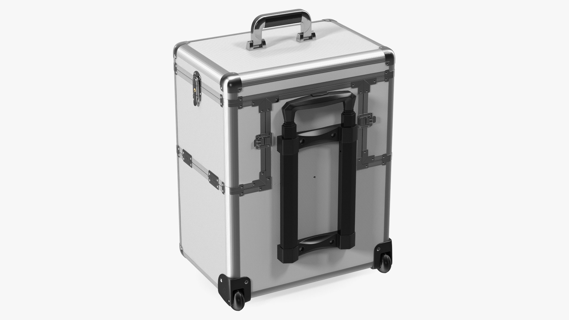 Yaheetech Aluminum Rolling Trolley Makeup Case Folded Silver 3D model preview