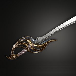 3D Falchion sword