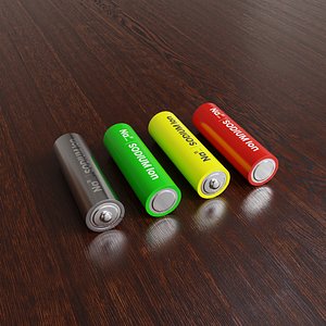 3D AA Sodium Battery model