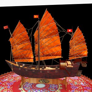 chinese junk ship 3D model