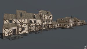 pbr medieval houses pack 3D model