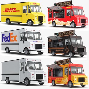 3D Detailed Six Trucks