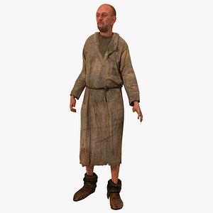 3d peasant rigged model